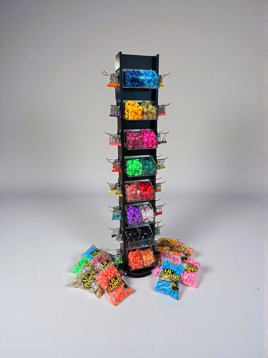 Display lil  Floaties rack including 16 acrylic boxes