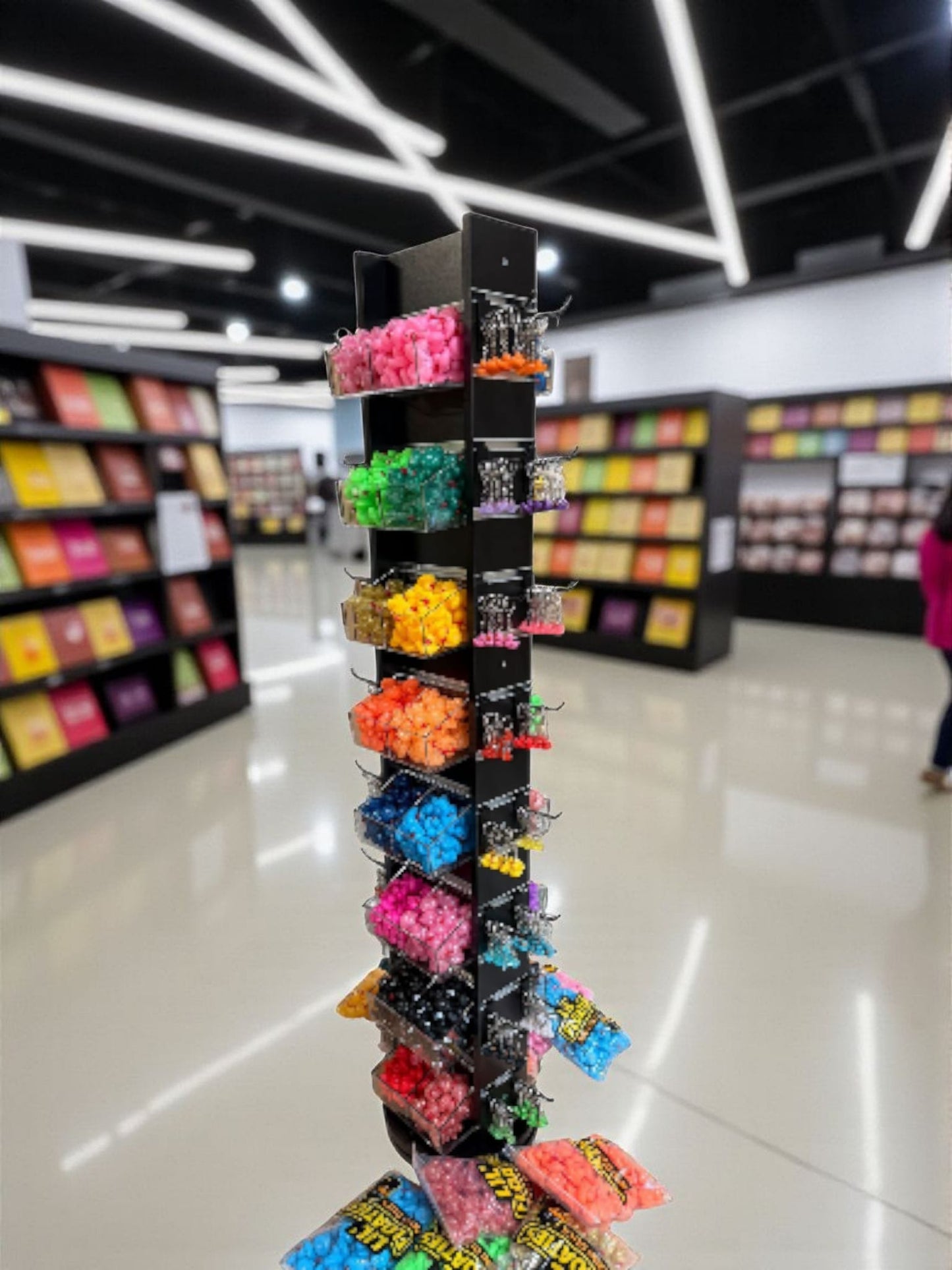 Display lil  Floaties rack including 16 acrylic boxes